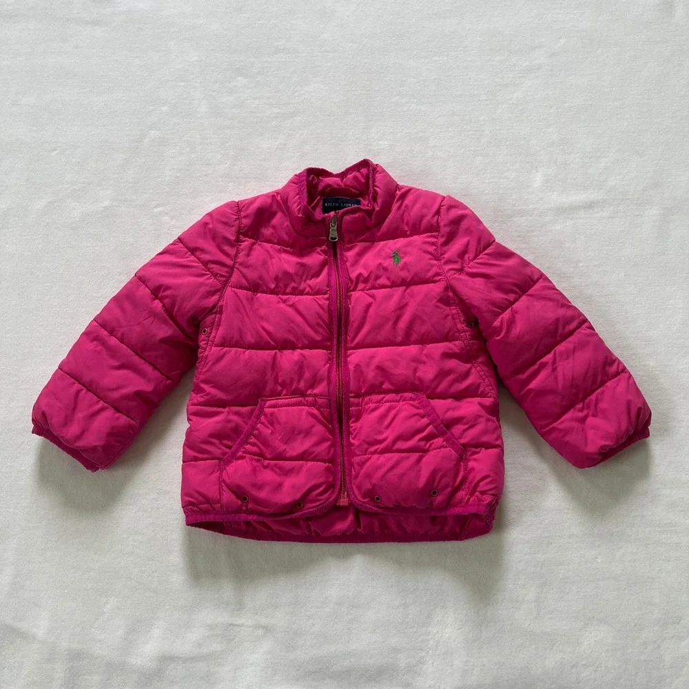 Baby Ralph Lauren 18M Pink Puffer Jacket Full Zip Quilted Outerwear 18 months